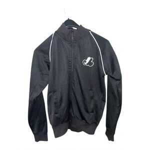 Montreal Expos Full zip track Black Jacket Men Size Medium Official MLB Baseball